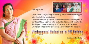 Greetings from Mrs. Sujatha Mohan Babu
